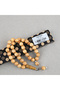 Pine Tree Sphere Cut 10mm Prayer Beads Light Brown - 5