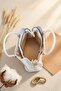 Yurea White Matte Leather Women's Shoulder Bag - 6
