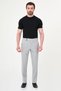 Straight Slim Fit Men's Trousers with Buckle Waistband Gray - 38319.25Y - 3