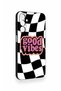 Samsung A24 Compatible Black Good Vibes Patterned Silicone Case - 3