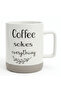 Baytix "Coffee Solves Everything" White & Brown Ceramic Mug – 400 ml