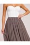 Women's Single Jersey Combed Cotton Maxi Length Flowy Skirt with Lining - 3