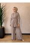 22883 Shawl Collar Jacket 3-Piece Set Beige - 2