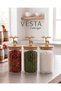 Set of 3 1 Lt Vacuum Glass Food Storage Containers with Deer-Style Lids - In-Cabinet Organizer, Legume Storage Box - 3