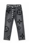 Plus Size Belted Lycra Stoned Denim Women's Trousers