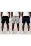 Men's 3-Piece Shorts Black Gray Navy Blue Elastic Waist Lace-Up with Pockets