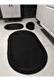 Black Jute Straw Large Size 4-Piece Bathroom Set, Bathroom Mat Set, Bathroom Basket, Mat, Basket Set - 2