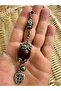 Antique Old Keychain Ottoman Squeeze Amber Old Silver - 2