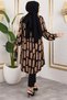Checkered Viscose Tunic Brown - 4