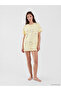 Alita City Lcw Young Yellow Combed Cotton Patterned Short Sleeve Women's Nightgown with a Difference