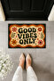 Good Vibes Only Retro Floral Pattern Digital Print Door Mat 70X45 cm - 2