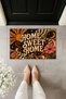 Home Sweet Home 70S Retro Floral and Geometric Pattern Digital Print Door Mat 70X45 cm - 2