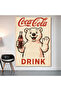 Coca Cola Polar Bear Wall Covering Wall Tapestry First Quality Satin Fabric Poster