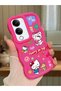 Vivo Y19S Compatible Case Camera Protector Red Silicone Couple Phone Case Kitty Pattern