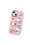iPhone 13 Compatible Case Camera Protector Pink Silicone Couple Phone Case with Kitty Pattern - 3