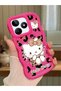 Realme C53 Compatible Case Camera Protector Red Silicone Couple Phone Case Kitty Pattern