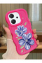 Oppo Reno 14F Compatible Case Camera Protector Red Silicone Couple Phone Case Floral Pattern