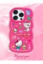 iPhone 16 Pro Compatible Case with Camera Protector Red Silicone Couple Phone Case Kitty Pattern - 2