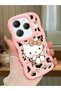 Infinix Hot 40 Pro Compatible Case Camera Protector Pink Silicone Couple Phone Case Kitty Pattern