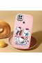 Poco C31 Compatible Case Camera Protector Pink Silicone Couple Phone Case with Kitty Pattern - 2