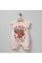 Baby Girl Jumpsuit with Teddy Bear Patterned Shorts - 2