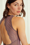 Mink Lace Long Nightgown, Transparent Backless Drop Neckline, Slit Deep V-Neck Viscose Home Dress, Thick Strap Women's Nightgown - 5