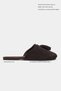 Nella Bitter Brown Genuine Suede Leather Tassel Detail Flat Sole Women's Slippers - 2