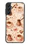 Samsung A14 Glossy Phone Case with Blush Coffee Bow Design