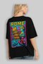 Rome Italy Black Oversize Country City Back Printed Unisex T-Shirt 100% Cotton Premium - 4