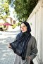 Petra Mosaic Ethnic Pattern Shawl - Black Blue - 3