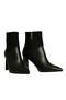 Black Leather Women's Heeled Boots - 2