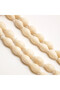 Camel Bone Rosary 33 Beads 7.5x12mm Cream Ivory Marquise Prayer Beads 30g Antique Silver Chain Tassel - 4
