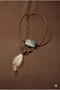 Handmade Natural Stone, Feather and Bead Detailed Special Design Necklace - 3