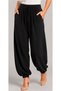 Women's Modal Fabric Shalwar Cut High Waist Pocketed Elastic Cuffed Loose Trousers Style Sweatpants - 5