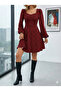 Women's Long Sleeve Square Heart Neck Mini Modal Dress - 5