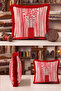 Striped Floral Decorative Vase Fringe Pillowcase - Artistic Red Tassel Throw Pillow Cover - 3