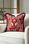 Designed Exotic Bohemian Pomegranate Flower Fringed Pillowcase-Autentic Ethnic Burgundy Tassel Throw Pillow Cover - 3
