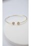 Heart Stone Detail Thin Cuff Bracelet
