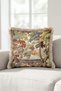 Vintage Forest Scenery Tapestry Fringed Pillowcase - Pastoral Green Mink Tassel Throw Pillow Cover - 6