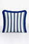 Striped Stylish Marine Fringed Pillowcase - Sailor Modern Blue White Navy Blue Tassel Throw Pillow Cover - 5