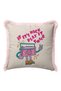 Retro Music Cassette Pop Art Fringed Pillowcase - Fun Teen Room Pink Tassel Throw Pillow Cover - 6