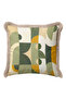 Geometric Abstract Design Fringed Pillowcase - Artistic Bohemian Mustard Mink Tassel Throw Pillow Cover - 7