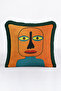 Bohemian Abstract Face Portrait Ethnic Fringed Pillowcase - Retro Orange Black Tassel Throw Pillow Cover - 5