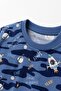 Boy's Printed Combed Cotton Pajama Set M00844 Blue - 4