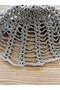 Hand Knitted Silver Gray Color Flexible Summer Glittery Mesh Hair Beanie - 4