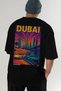 Dubai Uae Black Oversize Country City Back Printed Unisex T-Shirt 100% Cotton Premium - 7