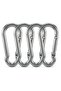 4Pcs 5.3 Inches Galvanized Steel Carabiner Clips, Silver, Spring Snap Hook for Dog Leash, Hammock, Aerial Yoga, Gym Pulldown Attachment, Exercise Machine, Heavy Duty