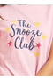 تي شيرت وطقم بيجامة بطباعة Snooze Club بأكتاف منسدلة - 4