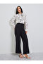 White Printed Ruffled Neck Blouse - 2