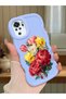 Poco M5S Compatible Case Camera Protector Blue Silicone Couple Phone Case Floral Pattern